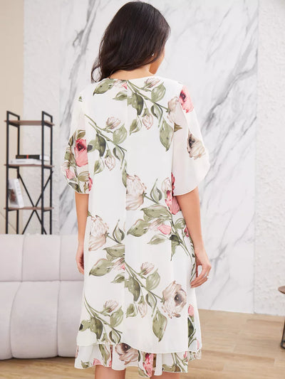 Judith™ | Elegant chiffon dress with floral print