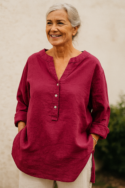 Freja | Airy and Comfortable Linen Shirt with Buttons