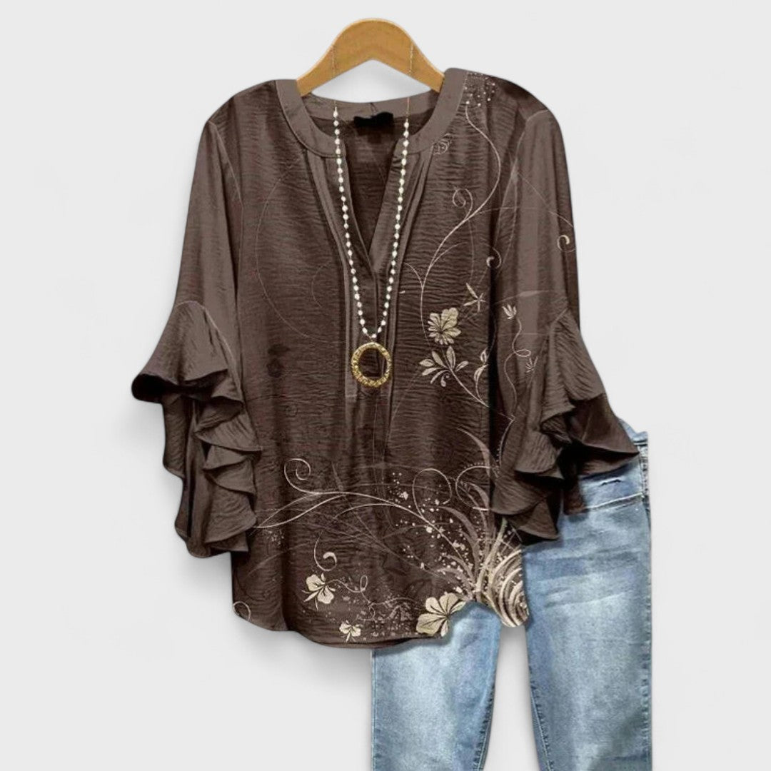 Isabella | Blouse with Elegant Flowers