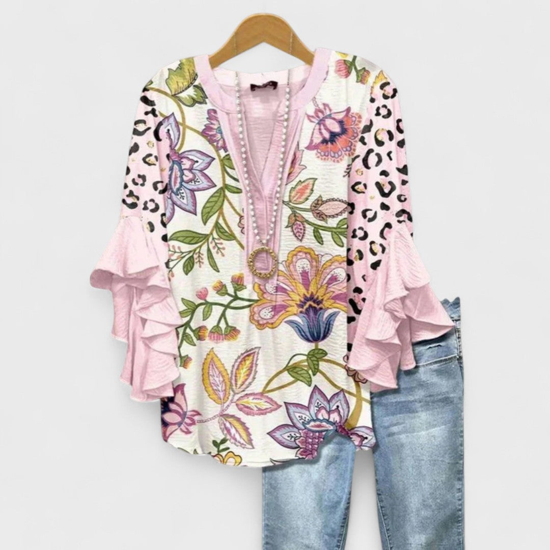 Isabella | Blouse with Elegant Flowers