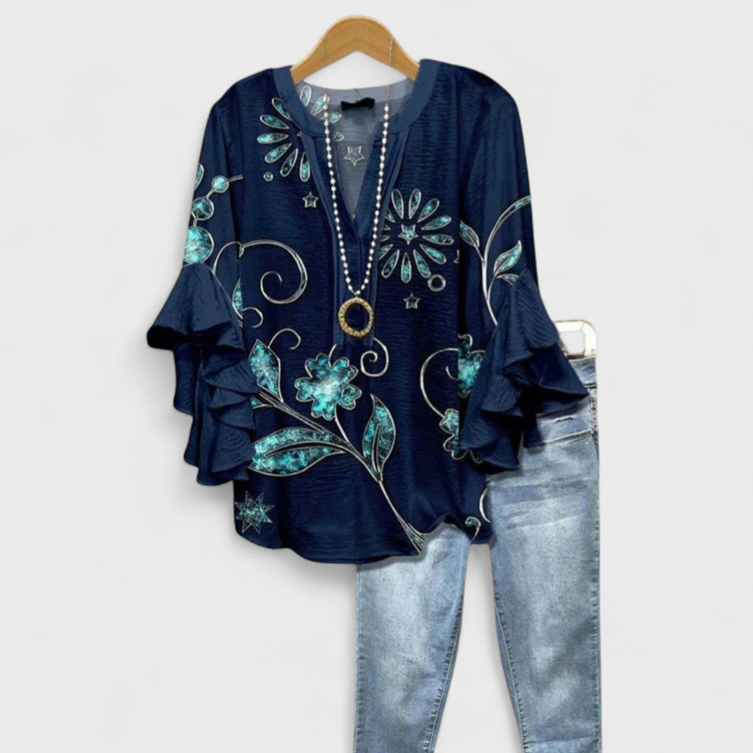 Isabella | Blouse with Elegant Flowers