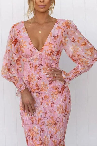 Melissa™ | Floral Ruffle Midi Dress