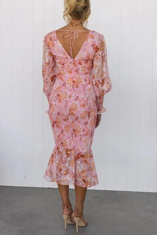 Melissa™ | Floral Ruffle Midi Dress
